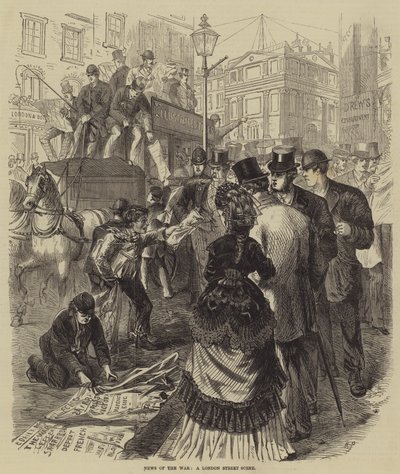 News of the War, a London Street Scene by Melton Prior